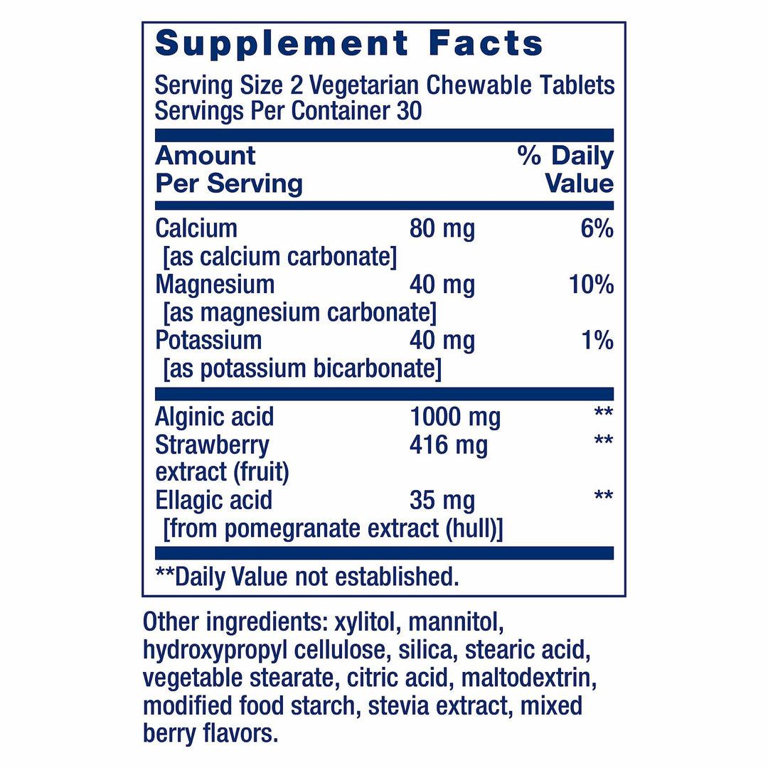 Life Extension Esophageal Guardian, alginic Acid, Potassium Bicarbonate, get Long-Lasting Relief from gastric Distress, Vegetarian, Non-GMO, Gluten-Free, 60 Vegetarian chewable Tablets - The Oasis of Health
