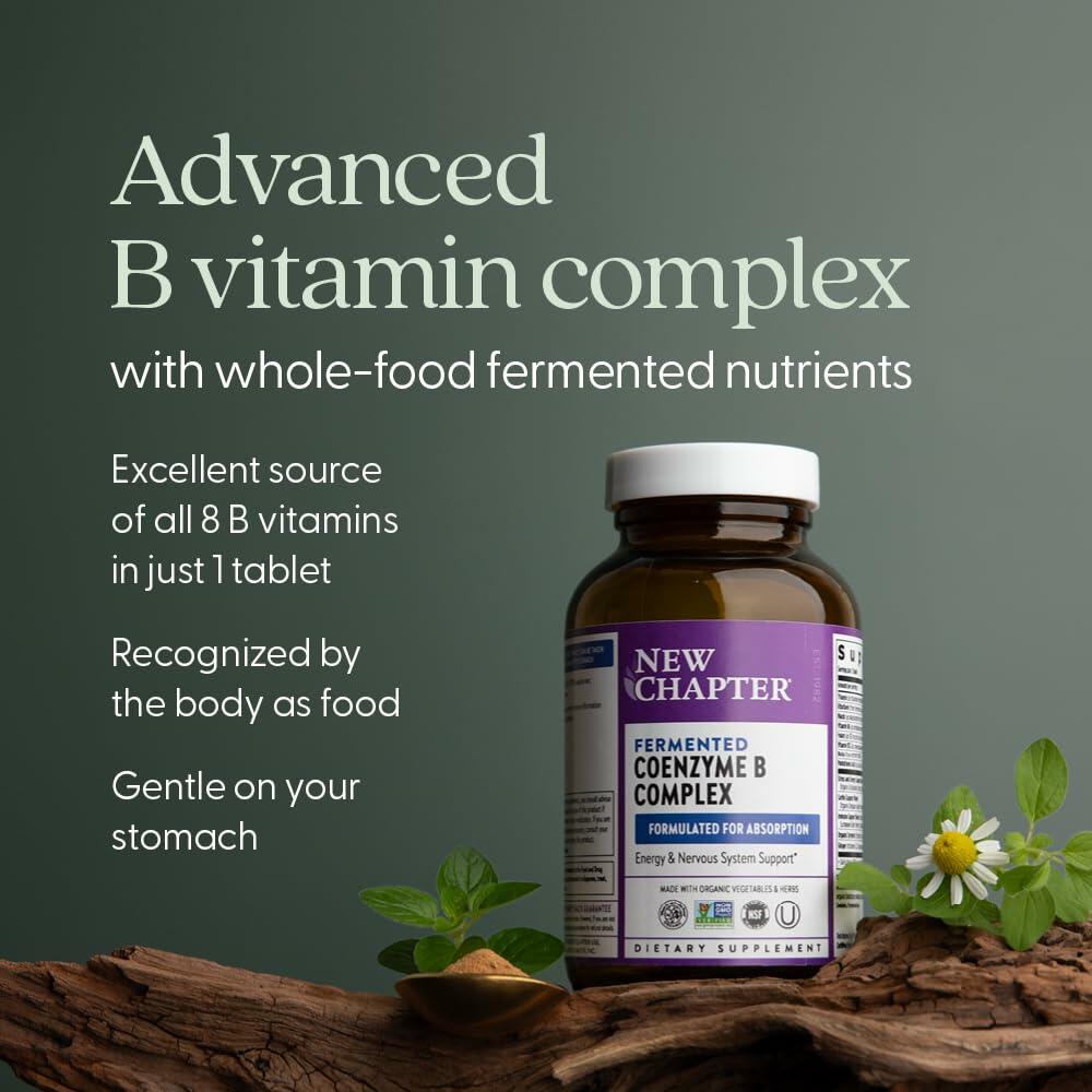New Chapter Vitamin B Complex – Fermented Coenzyme B Complex Rich in Vitamin B12 + Vitamin B6 + Biotin + Made with Organic Ingredients - 60 ct - The Oasis of Health