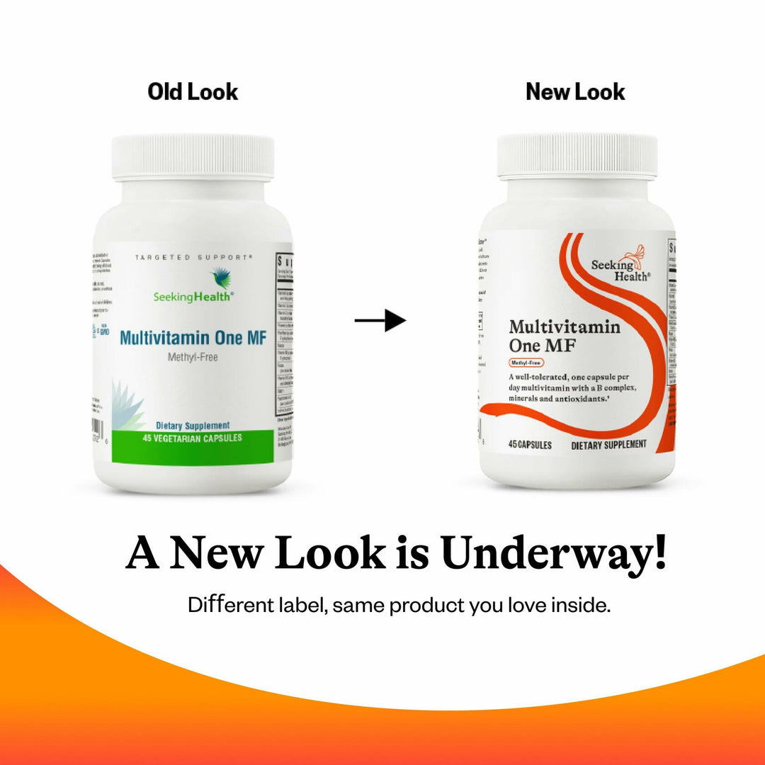 Seeking Health Multivitamin One MF - MTHFR Support Supplement with Calcium Folinate &amp; Vitamin B12 - Easy-to-Digest - Methyl-Free Vegetarian Capsule - 45 Veggie Capsules - The Oasis of Health