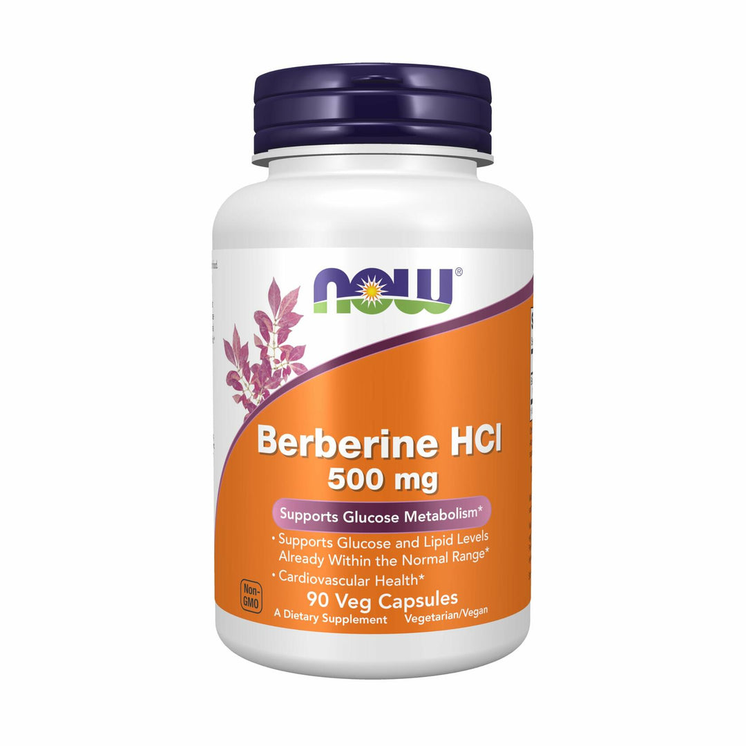 NOW Supplements, Berberine HCL 500 mg, Supports Glucose Metabolism, 90 Veg Capsules - The Oasis of Health