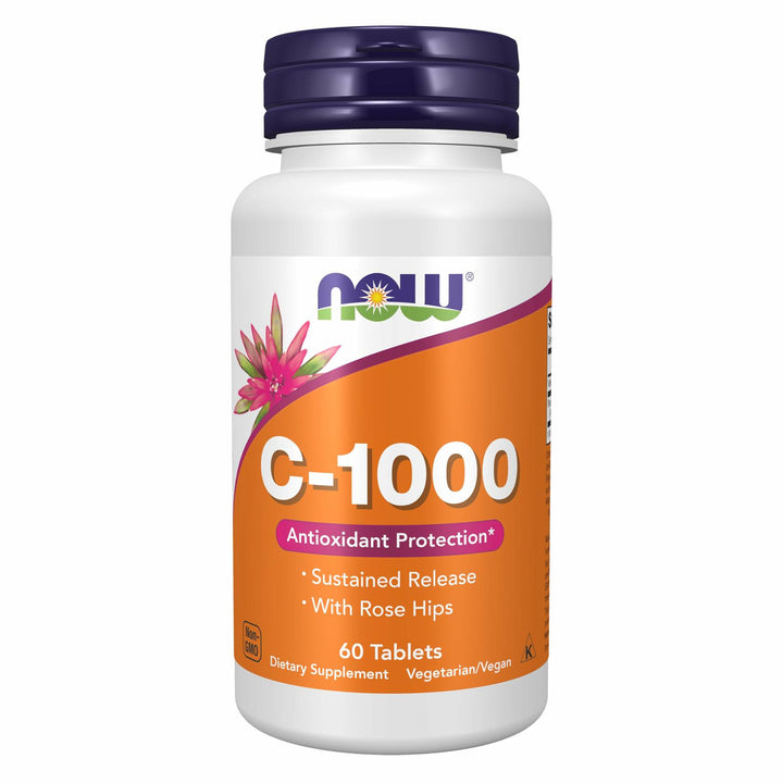 Now Supplements, Vitamin C-1,000 with Rose HIPS, Sustained Release, Antioxidant Protection*, 60 Tablets - The Oasis of Health