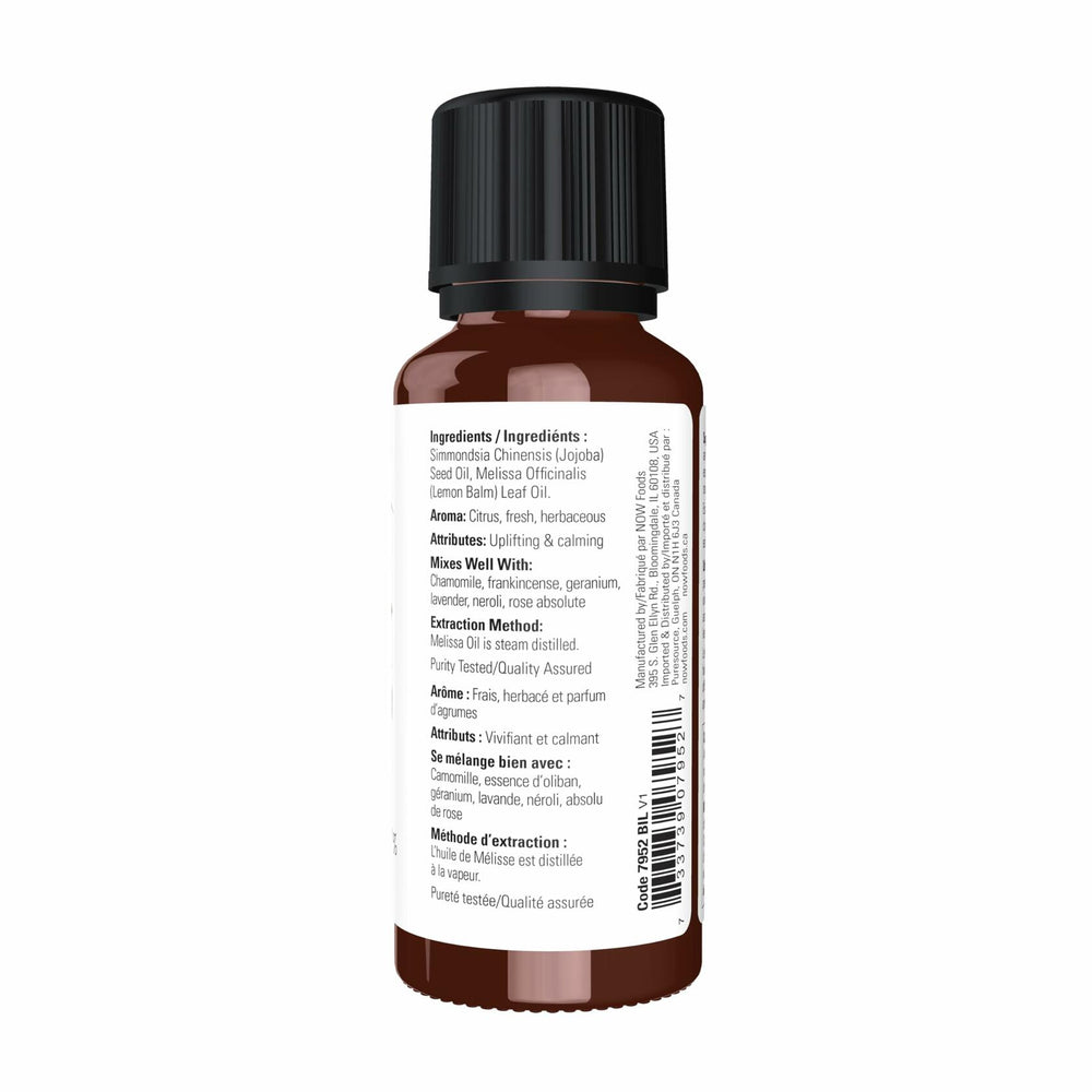 NOW Essential Oils, Melissa (Lemon Balm) Oil Blend, 1 fl. oz. - The Oasis of Health