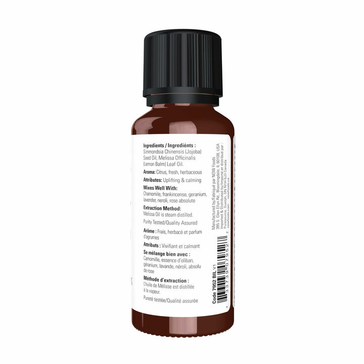 NOW Essential Oils, Melissa (Lemon Balm) Oil Blend, 1 fl. oz. - The Oasis of Health