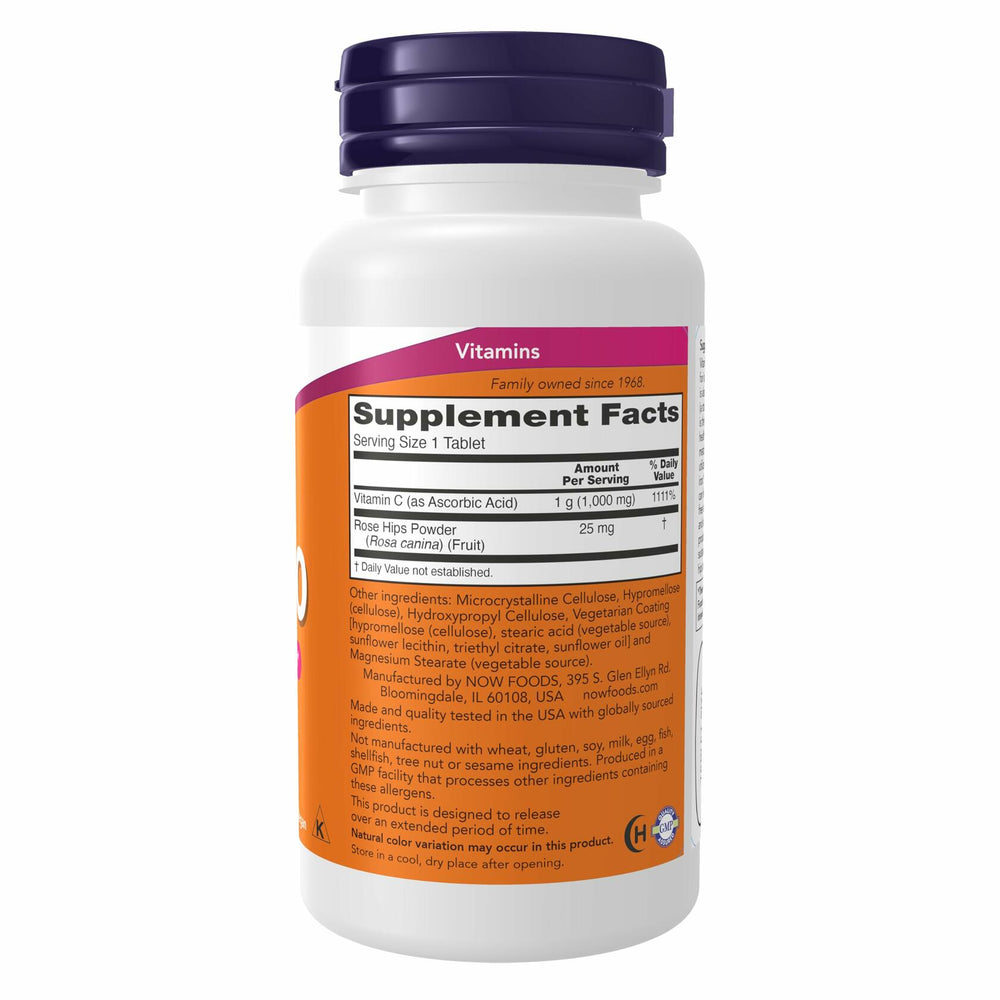 Now Supplements, Vitamin C-1,000 with Rose HIPS, Sustained Release, Antioxidant Protection*, 60 Tablets - The Oasis of Health