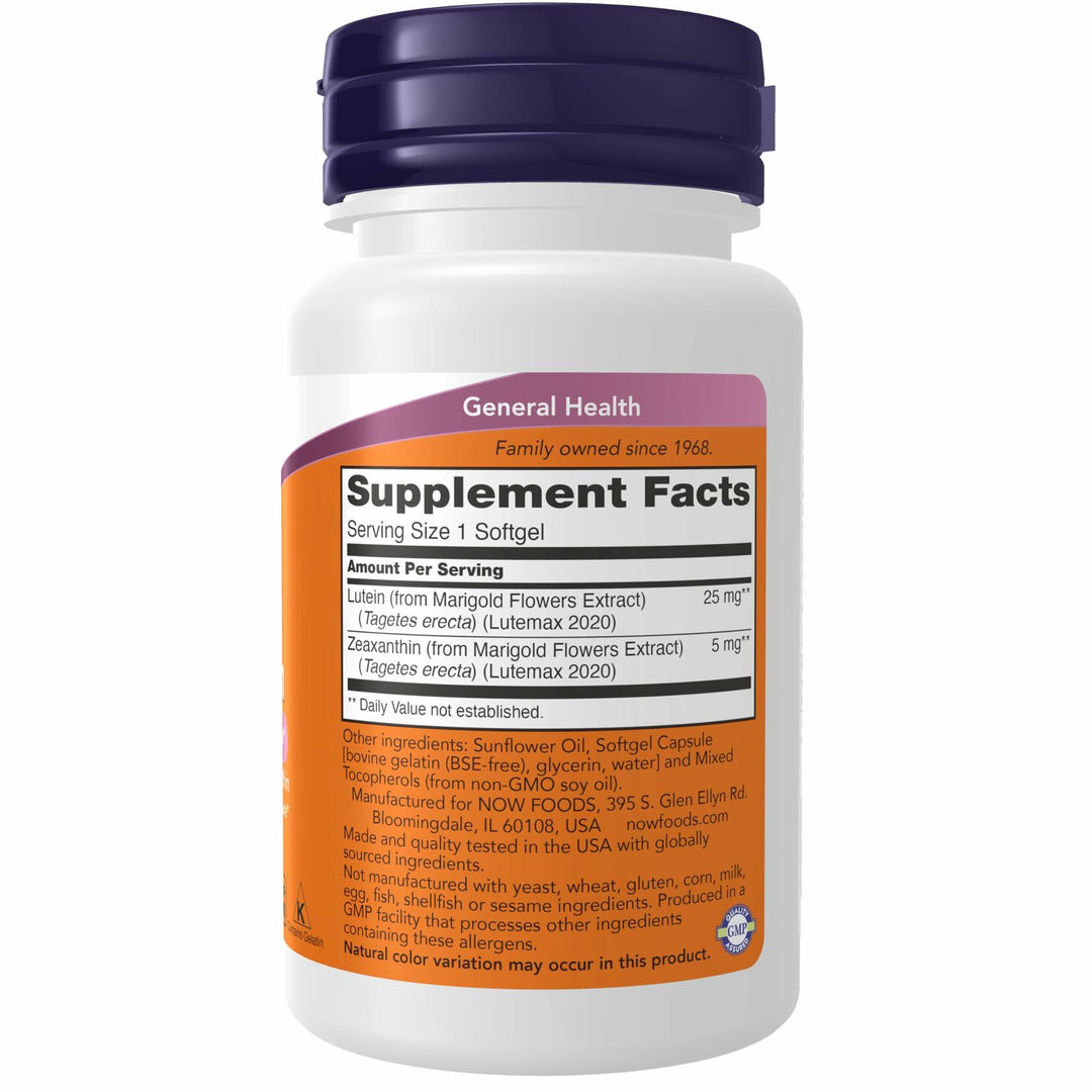 NOW Supplements, Lutein &amp; Zeaxanthin with 25 mg Lutein and 5 mg Zeaxanthin, 120 Softgels - The Oasis of Health