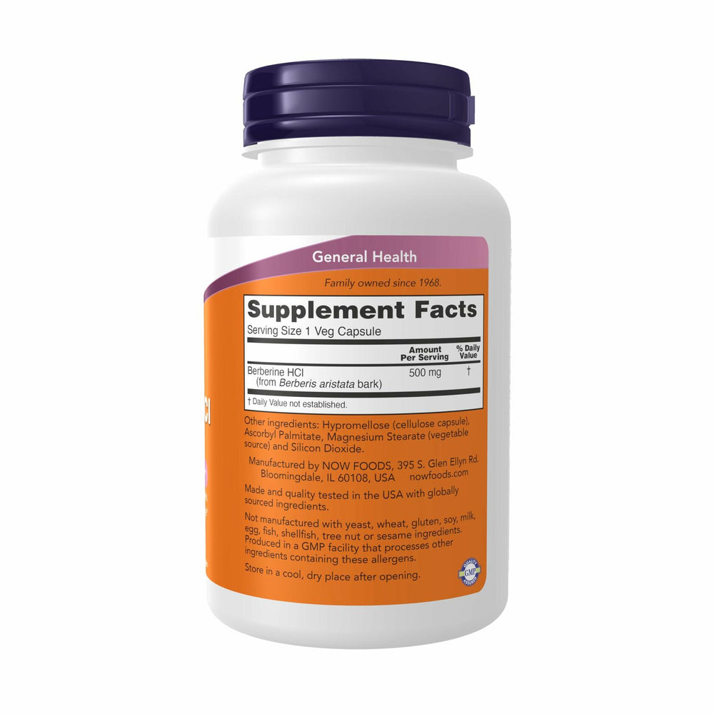 NOW Supplements, Berberine HCL 500 mg, Supports Glucose Metabolism, 90 Veg Capsules - The Oasis of Health