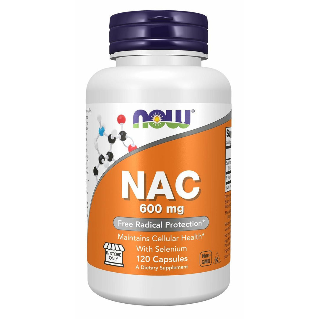 NOW Foods NAC-(N-Acetyl Cysteine) 600mg 120 Vegetarian Capsules - The Oasis of Health