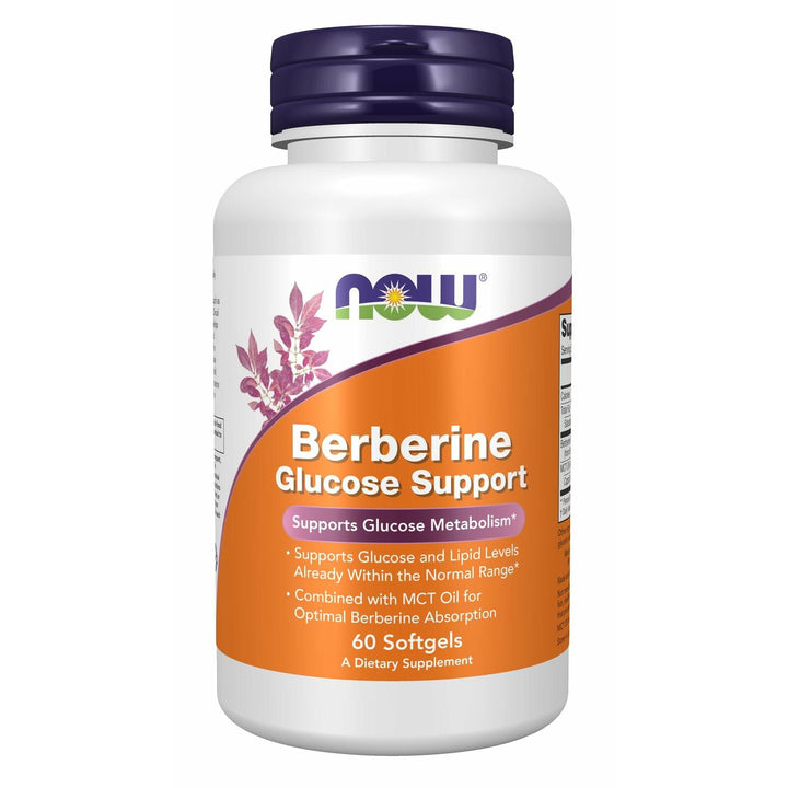 NOW Supplements, Berberine Glucose Support, Combined with MCT Oil for Optimal Berberine Absorption, 60 Softgels - The Oasis of Health