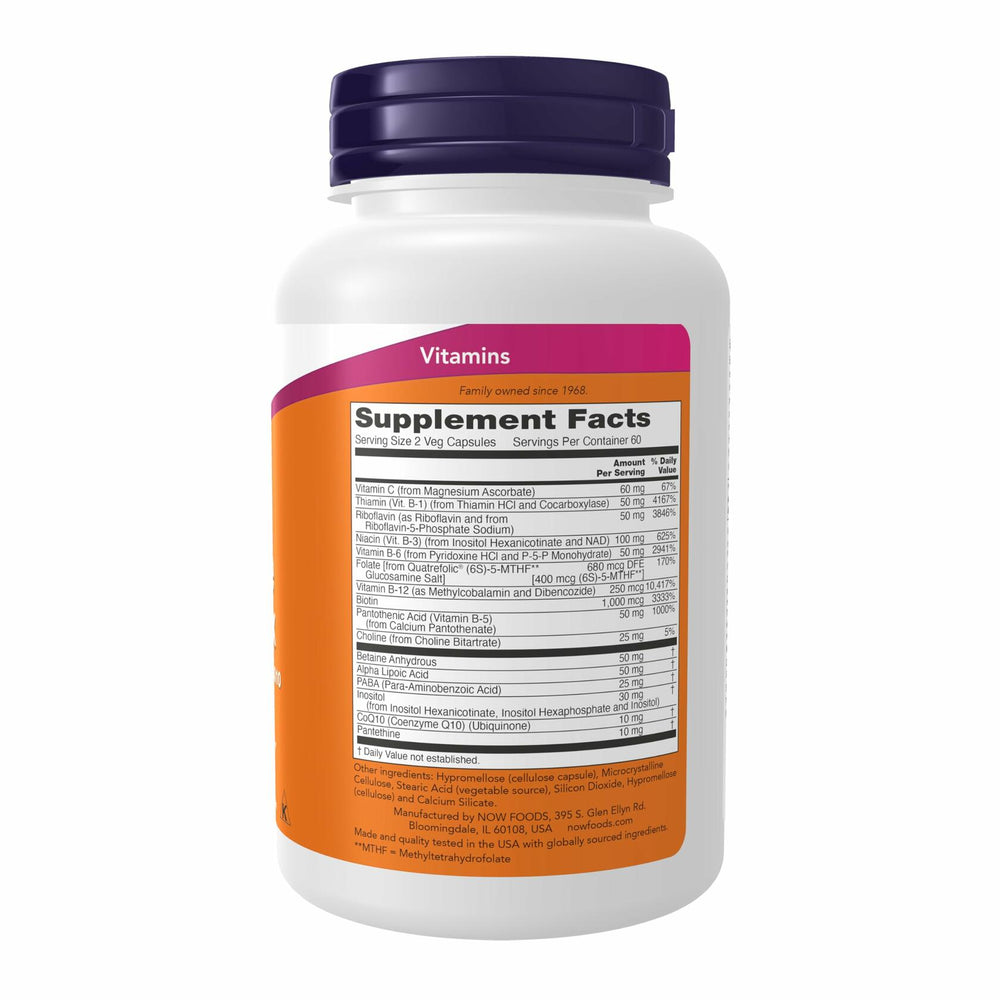 NOW Supplements, Co-Enzyme B Complex with Alpha Lipoic Acid and CoQ10, Nutritional Health, 120 Veg Capsules - The Oasis of Health