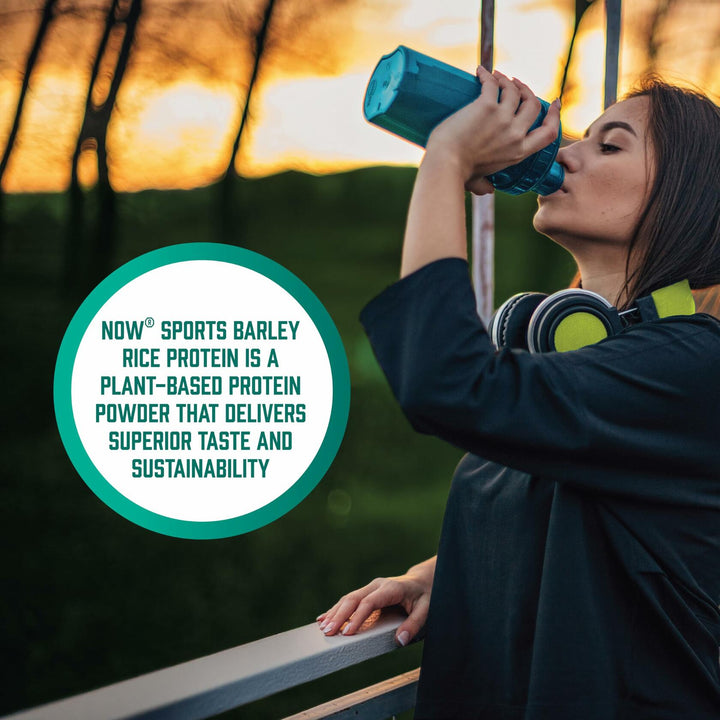NOW Sports, Barley Rice Protein Powder, Unflavored, Highly Sustainable, 10 Grams Protein, 1.5 lbs. - The Oasis of Health