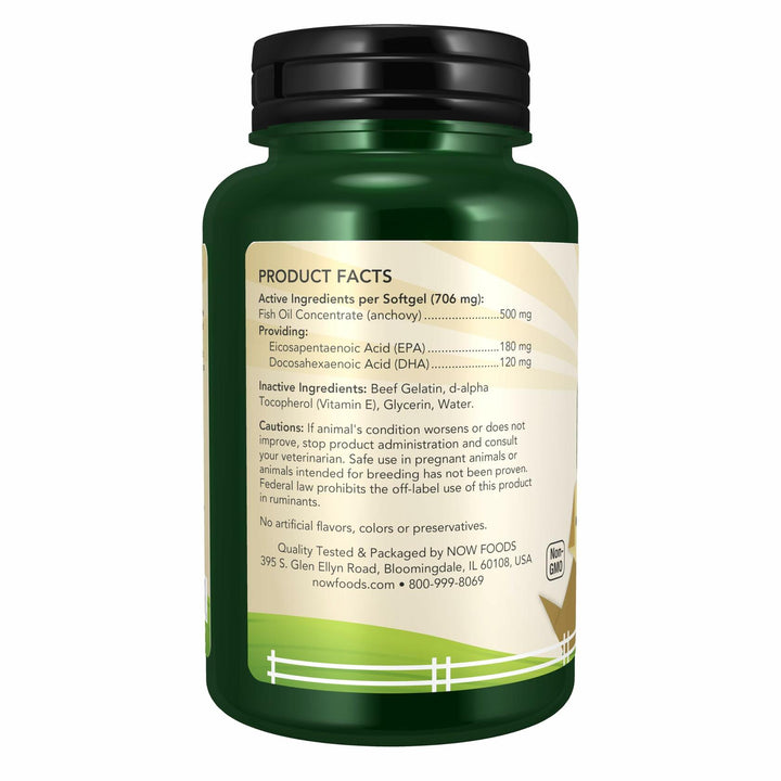NOW Pet Health, Omega 3 Mini Gels Supplement, Formulated for Cats &amp; Dogs, NASC Certified, 150 Softgels - The Oasis of Health