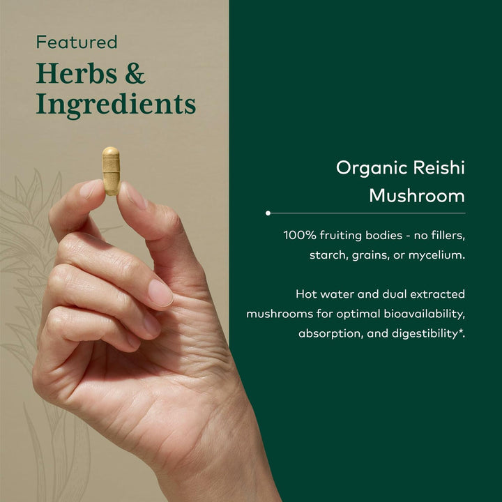 GAIA HERBS PRO Reishi Mushroom - Immune Support &amp; Adaptogenic Benefits* - Certified Organic Mushroom Extract - Vegan - 60 Capsules (30 Servings) - The Oasis of Health