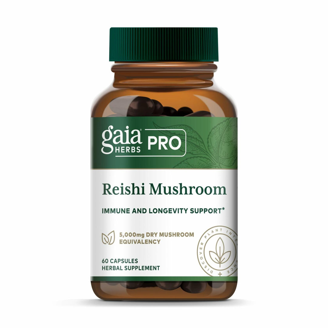 GAIA HERBS PRO Reishi Mushroom - Immune Support &amp; Adaptogenic Benefits* - Certified Organic Mushroom Extract - Vegan - 60 Capsules (30 Servings) - The Oasis of Health