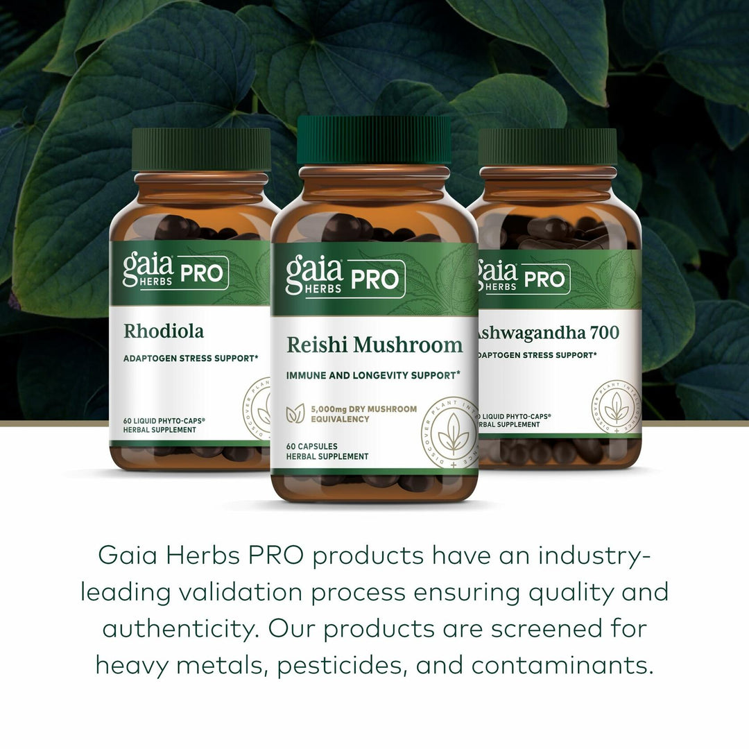 GAIA HERBS PRO Reishi Mushroom - Immune Support &amp; Adaptogenic Benefits* - Certified Organic Mushroom Extract - Vegan - 60 Capsules (30 Servings) - The Oasis of Health