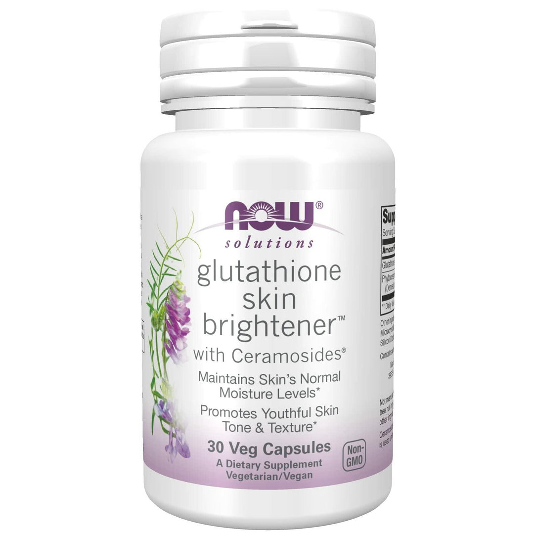 Glutathione Skin Brightener with Ceramosides Now Foods 30 VCaps - The Oasis of Health