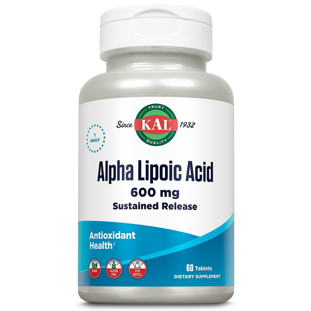 KAL Alpha Lipoic Acid SR Tablets, 600 mg, 60 Count - The Oasis of Health