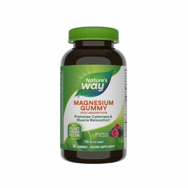 Nature’s Way Magnesium Gummies, Promotes Calm*, with Magnesium Citrate, Raspberry and Blackberry Flavored, 90 Gummies - The Oasis of Health