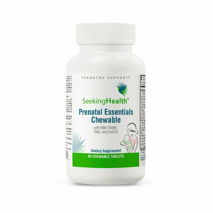 Seeking Health Prenatal Essentials Chewable - Prenatal Support Supplement with Riboflavin - Formula Supports Immune Health &amp; Methylation - B12 Supplement to Support Genetic Development - 60 Tablets - The Oasis of Health