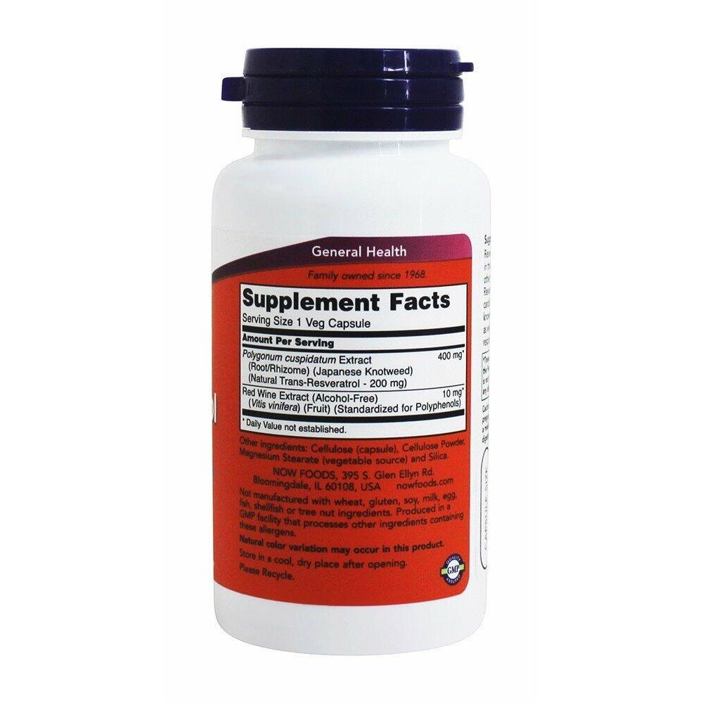 Natural Resveratrol, 200 Mg, 60 Capsules by Now Foods - The Oasis of Health