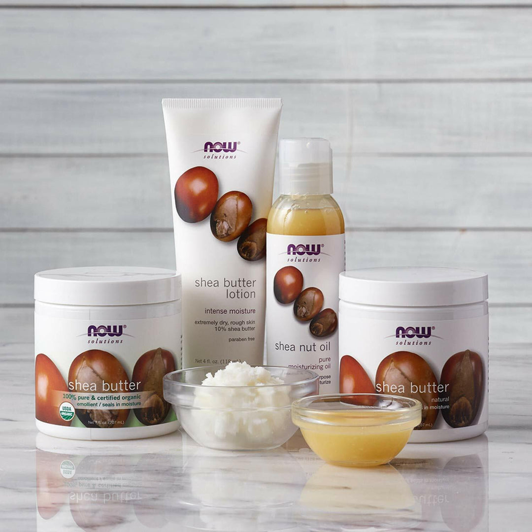 NOW Foods Solutions, Shea Butter, Skin Emollient, Seals in Moisture for Dry Rough Skin, 7-Ounce - The Oasis of Health