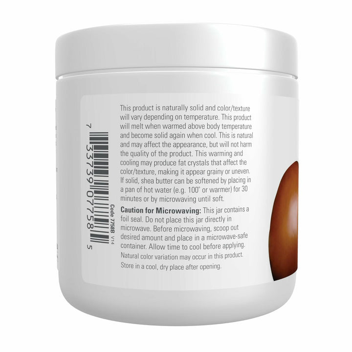 NOW Foods Solutions, Shea Butter, Skin Emollient, Seals in Moisture for Dry Rough Skin, 7-Ounce - The Oasis of Health