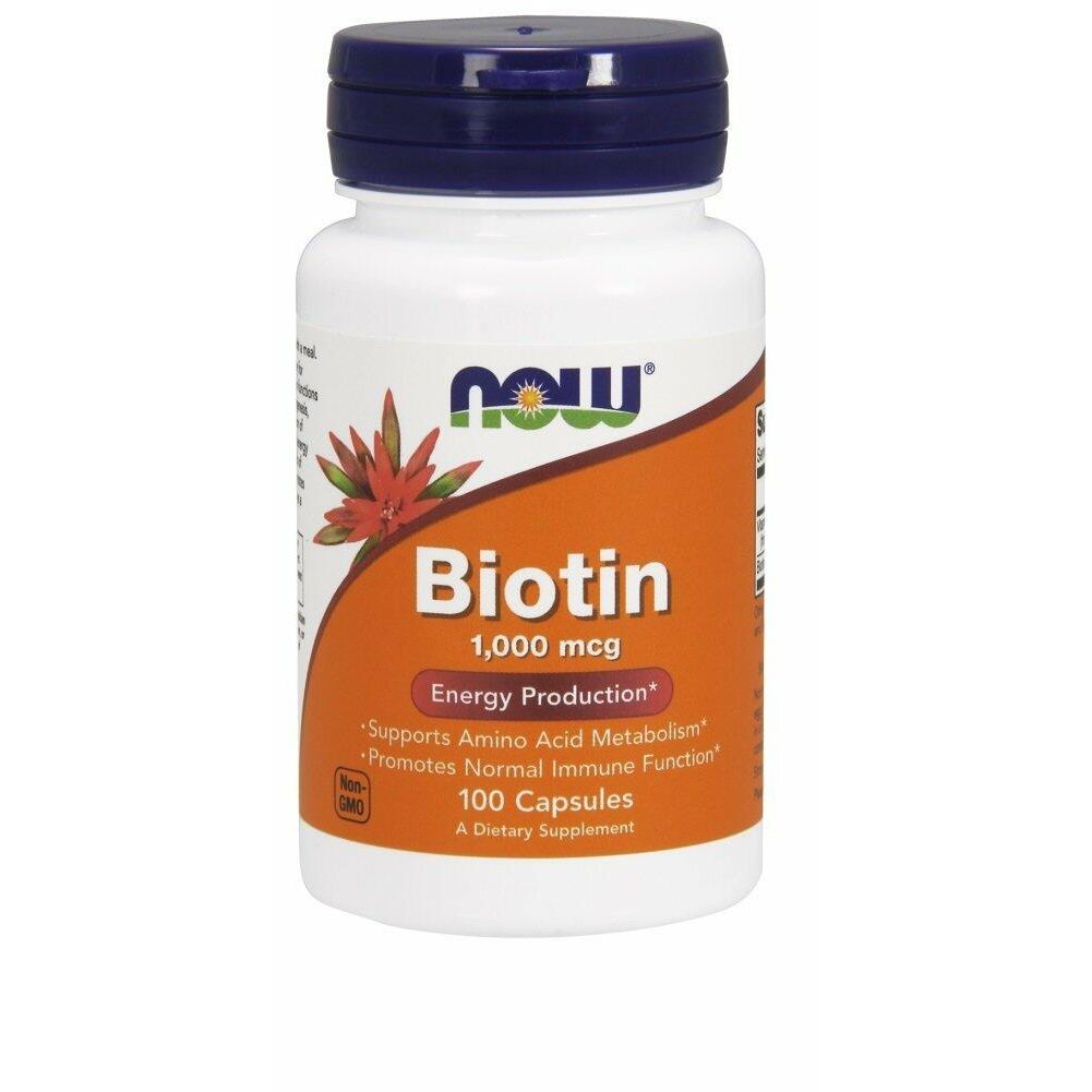 NOW Biotin 1000mcg, 100 Capsules (Pack of 4) - The Oasis of Health