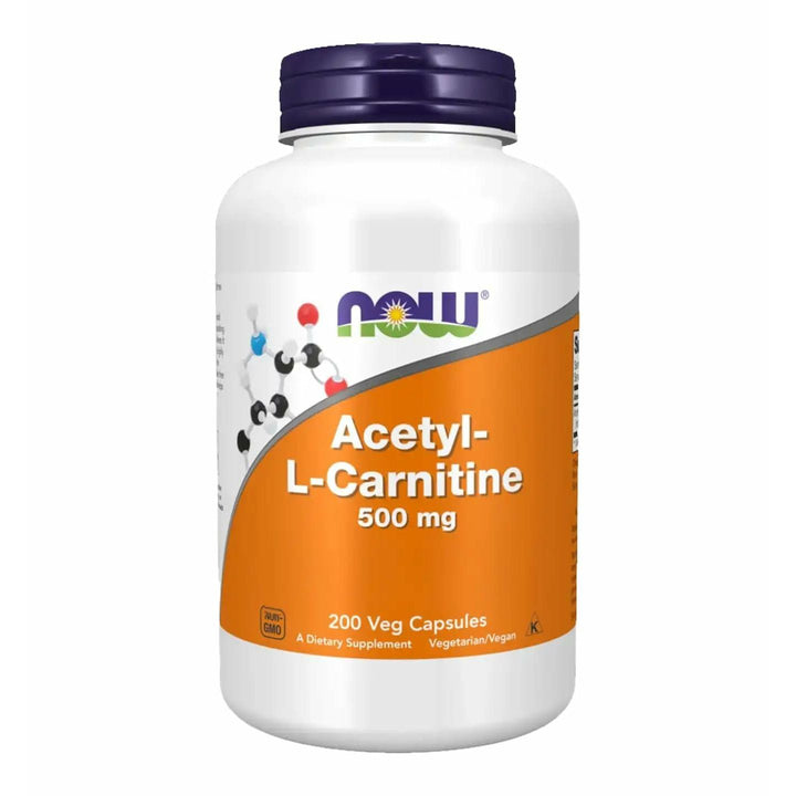 NOW Foods Acetyl L-Carnitine 500mg, 200 Veg caps (Pack of 3) - The Oasis of Health
