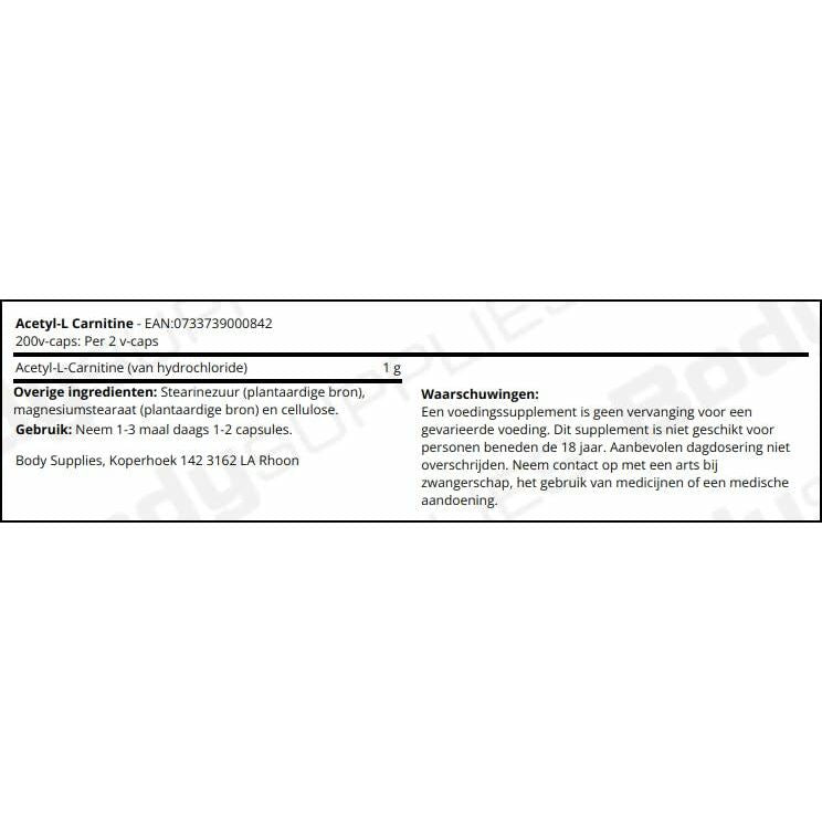 NOW Foods Acetyl L-Carnitine 500mg, 200 Veg caps (Pack of 3) - The Oasis of Health