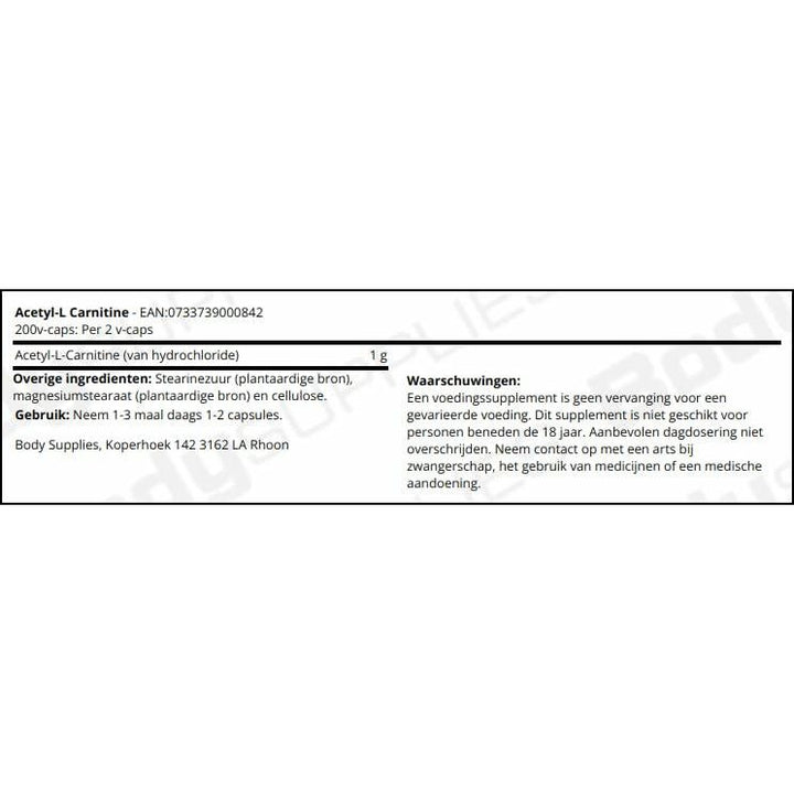 NOW Foods Acetyl L-Carnitine 500mg, 200 Veg caps (Pack of 3) - The Oasis of Health