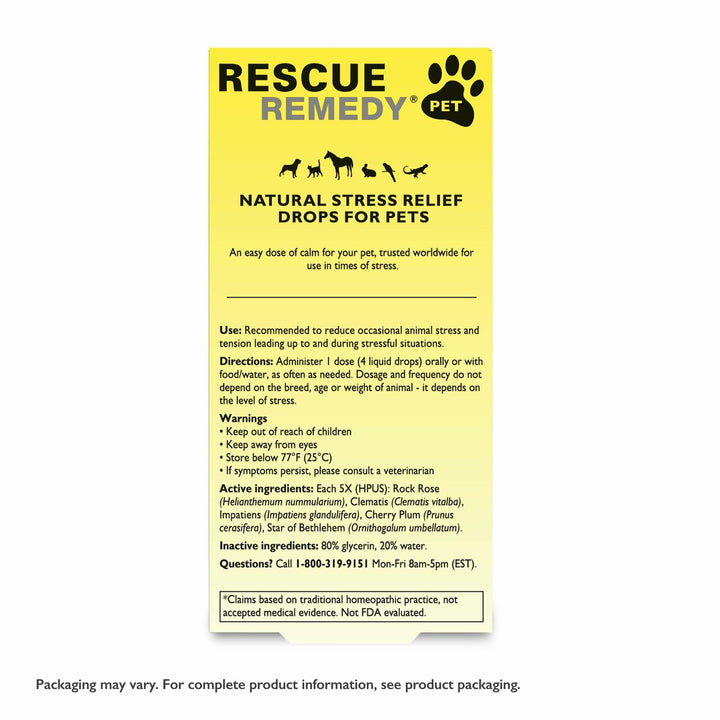 Bach - Rescue Remedy Natural Stress Relief For Pets - 20ml - 2 Pack - The Oasis of Health
