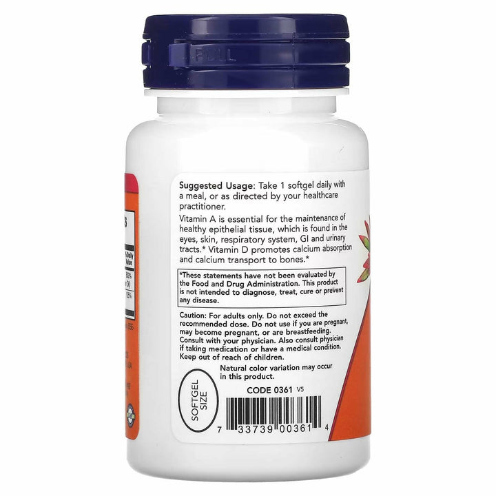 NOW Foods Ultra A &amp; D3, 100 Softgels (Pack of 3) - The Oasis of Health
