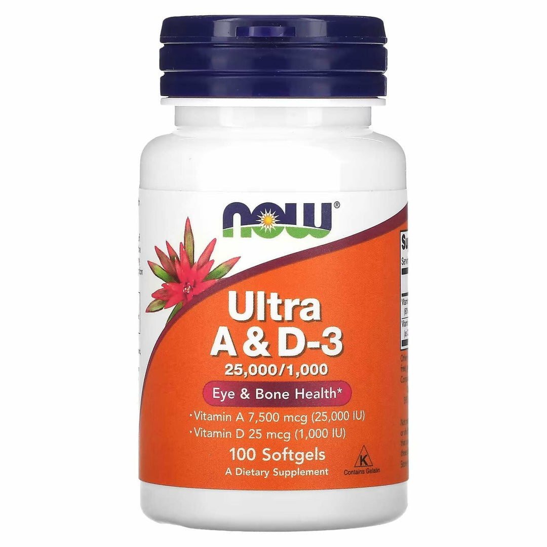 NOW Foods Ultra A &amp; D3, 100 Softgels (Pack of 3) - The Oasis of Health