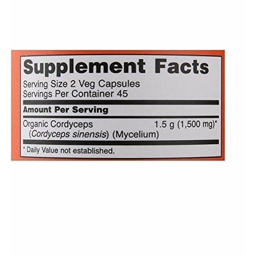 Now Cordyceps 750 mg,90 Veg Capsules (180) - The Oasis of Health