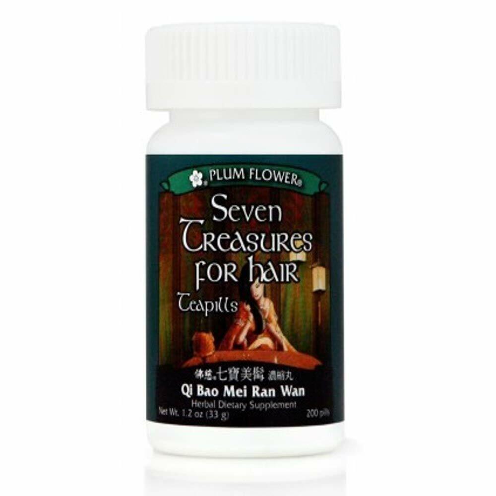 Seven Treasures for Hair Teapills, 200ct, Qi Bao Mei Ran Wan - The Oasis of Health