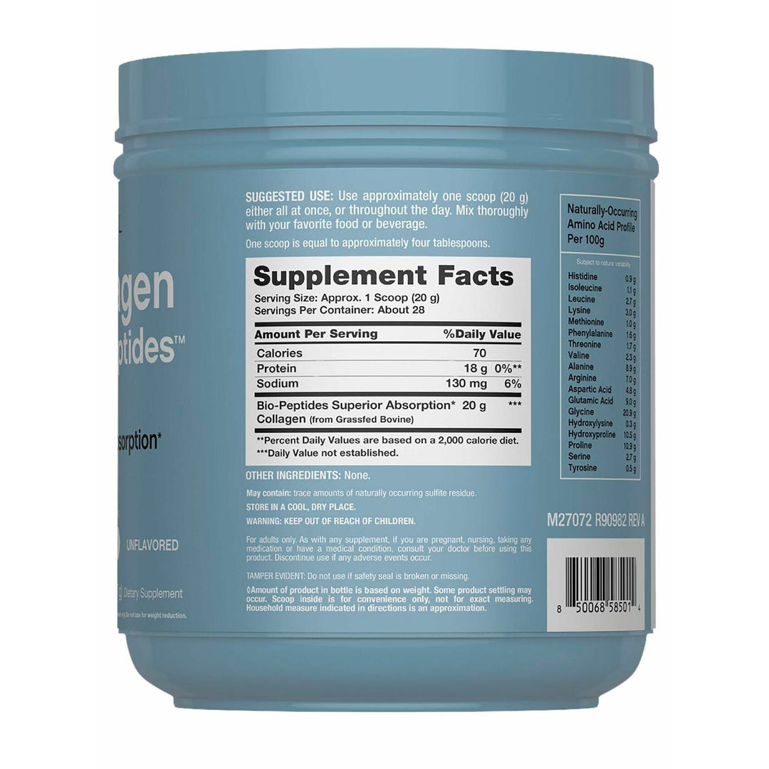 NeoCell Collagen Bio-Peptides Powder | 20oz | Super Hair, Skin, and Nails | Superior Absorption | Grassfed Protein Supplement | Advanced with 18 Essential Amino Acids - The Oasis of Health