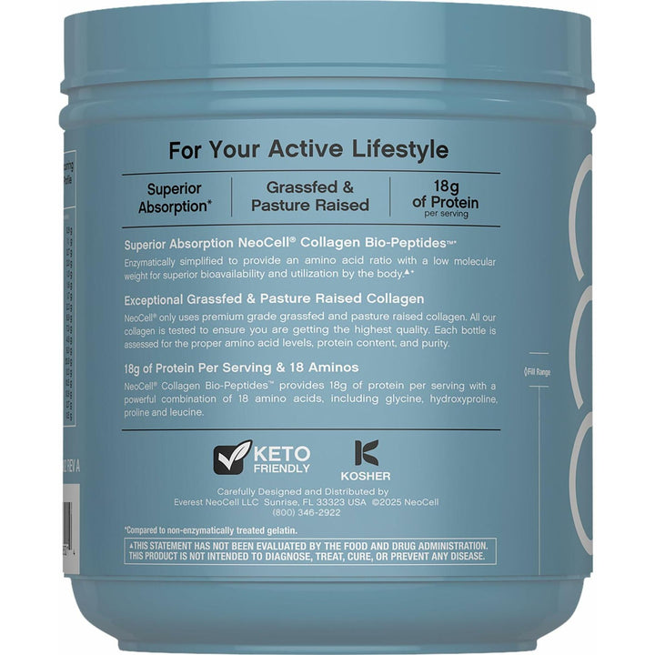 NeoCell Collagen Bio-Peptides Powder | 20oz | Super Hair, Skin, and Nails | Superior Absorption | Grassfed Protein Supplement | Advanced with 18 Essential Amino Acids - The Oasis of Health