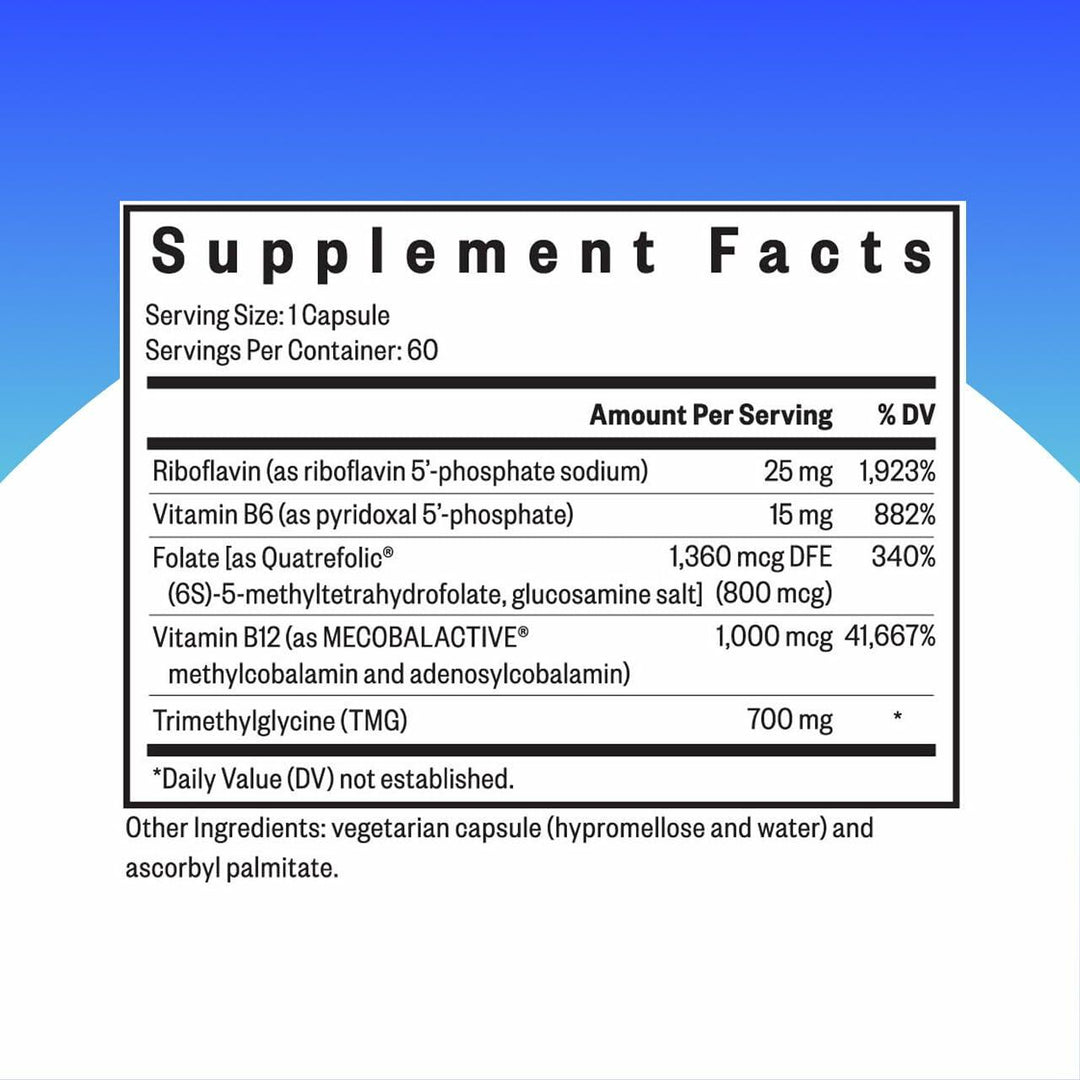 Seeking Health Homocysteine Nutrients - Supplement Formula with L-Methylfolate &amp; Vitamin B12, B6 &amp; B2 - Supports Healthy Cognition &amp; Brain Function - Aids Homocysteine Metabolism - 60 Capsules - The Oasis of Health