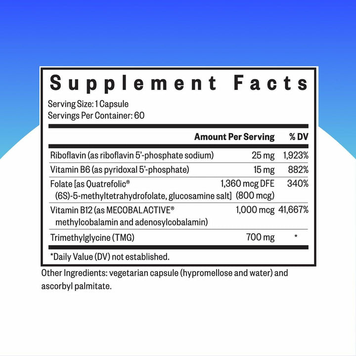 Seeking Health Homocysteine Nutrients - Supplement Formula with L-Methylfolate &amp; Vitamin B12, B6 &amp; B2 - Supports Healthy Cognition &amp; Brain Function - Aids Homocysteine Metabolism - 60 Capsules - The Oasis of Health