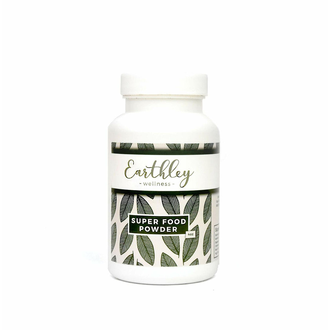 Earthley Wellness Super Foods Powder, Organic Berry Blend with Ginger, Burdock Root, Chaga Mushroom, Prebiotics, Antioxidants, and Gut Health Support for Immune, Heart, and Sleep Health (4 oz) - The Oasis of Health