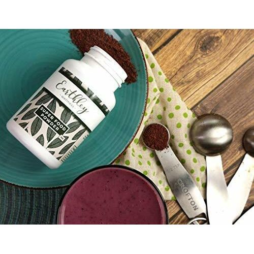 Earthley Wellness Super Foods Powder, Organic Berry Blend with Ginger, Burdock Root, Chaga Mushroom, Prebiotics, Antioxidants, and Gut Health Support for Immune, Heart, and Sleep Health (4 oz) - The Oasis of Health