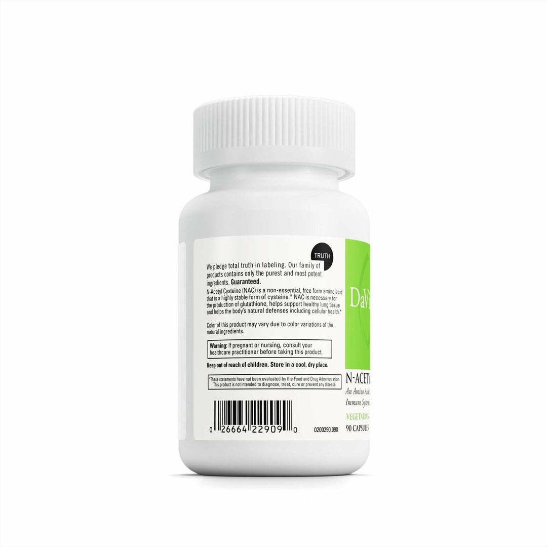 DAVINCI Laboratories - N-Acetyl Cysteine 500 mg - an Amino Acid Supplement to Support Immune System Function and Lung Health - Vegetarian, Gluten-Free - 90 Capsules - The Oasis of Health