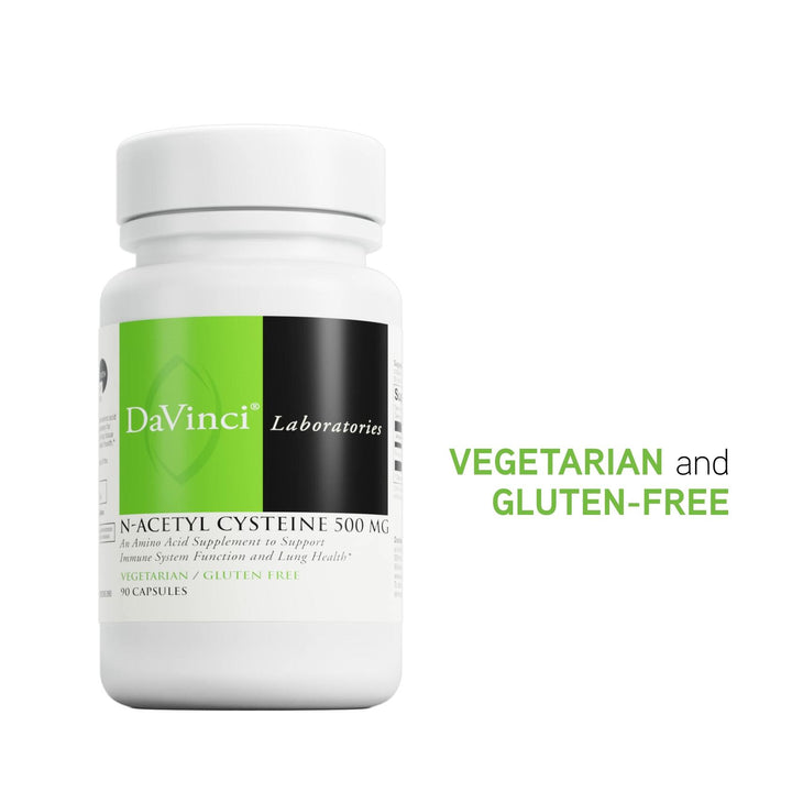 DAVINCI Laboratories - N-Acetyl Cysteine 500 mg - an Amino Acid Supplement to Support Immune System Function and Lung Health - Vegetarian, Gluten-Free - 90 Capsules - The Oasis of Health