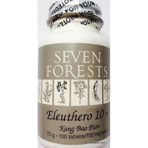 Eleuthero 10+ by Seven Forests 100 count - The Oasis of Health