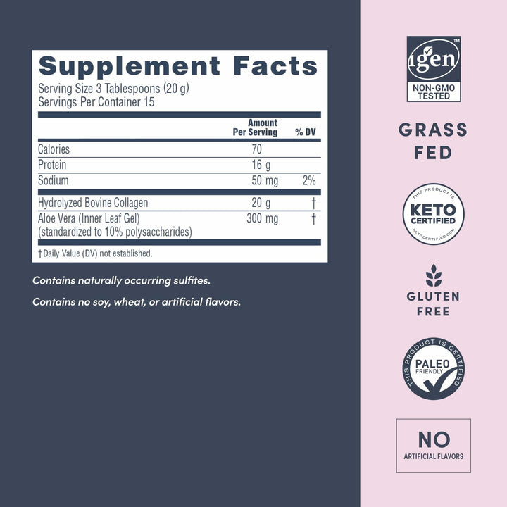 NeoCell Super Collagen with Aloe; Collagen Type 1 and 3; Supports Healthy Hair, Skin and Nails; Gluten Free; Unflavored Powder; 10 g Collagen/Serving; 30 Servings; 10.6 Oz,* - The Oasis of Health