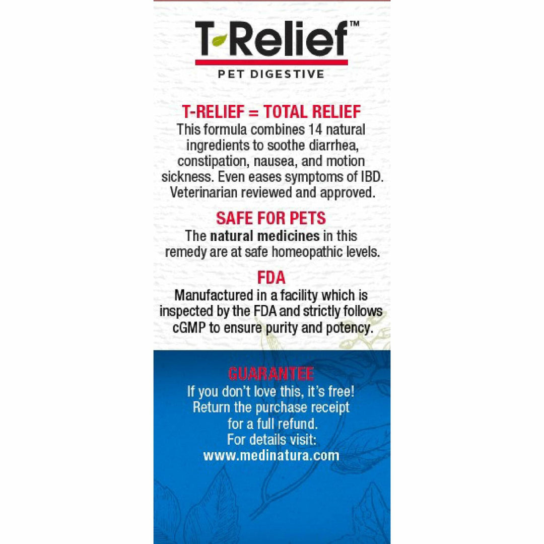 T-Relief Pet Digestive Complete GI Relief for Dog & Cat Soothing Aloe + 13 Natural Homeopathic Actives Help Calm Nausea & Diarrhea from Mild Illness Food Stress or Motion Sickness - 90 Tablets - The Oasis of Health