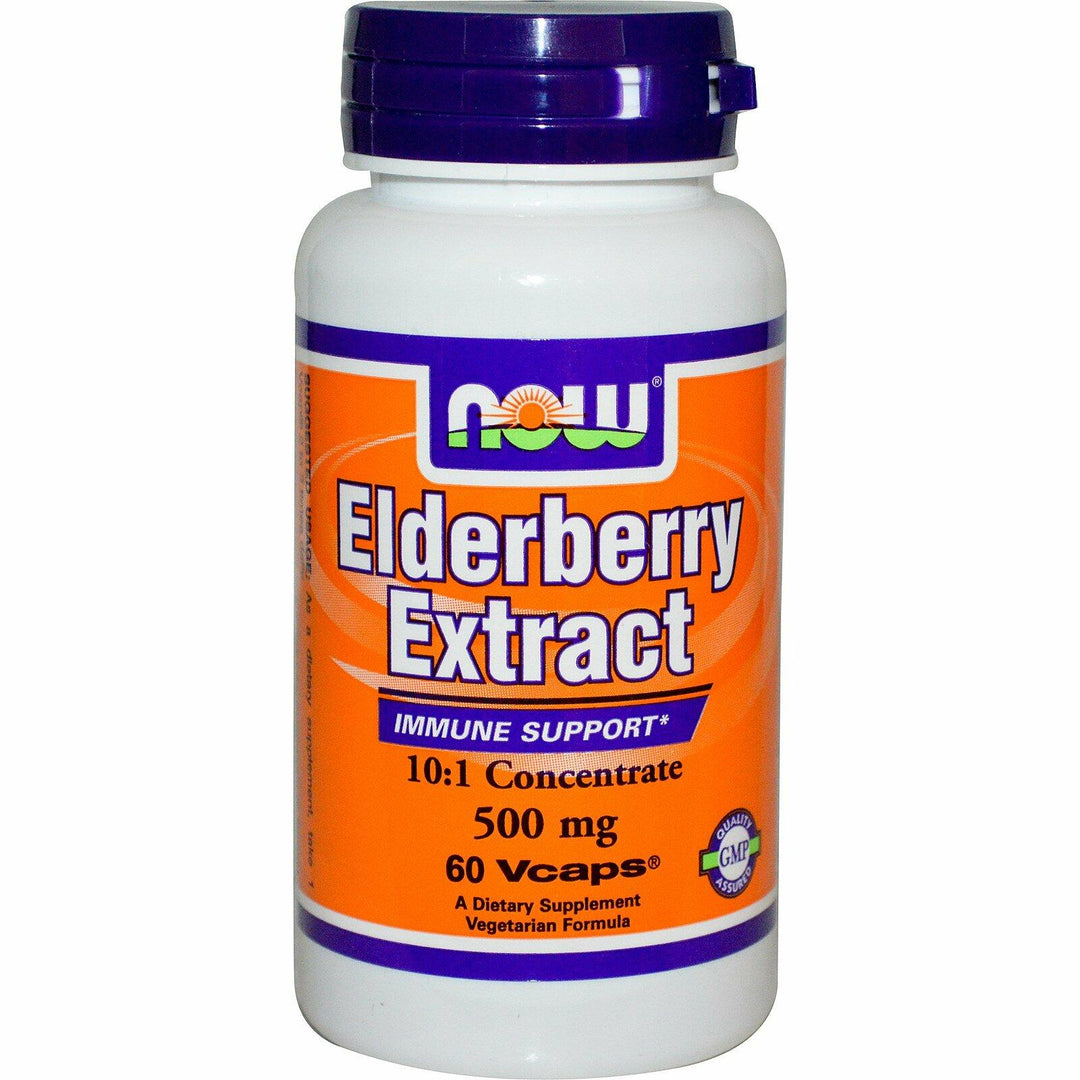 Now Foods Elderberry 500 Milligrams, 60 Veg Capsules (Pack of 2) - The Oasis of Health