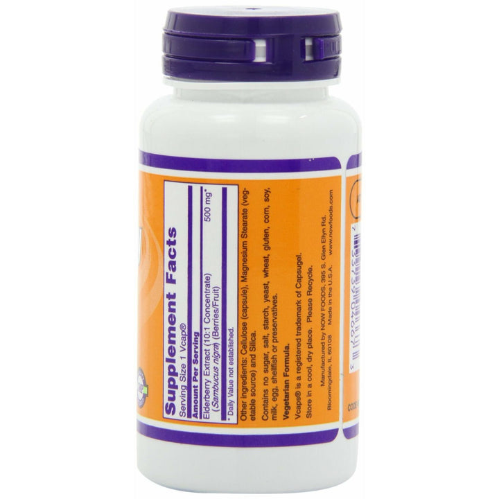Now Foods Elderberry 500 Milligrams, 60 Veg Capsules (Pack of 2) - The Oasis of Health