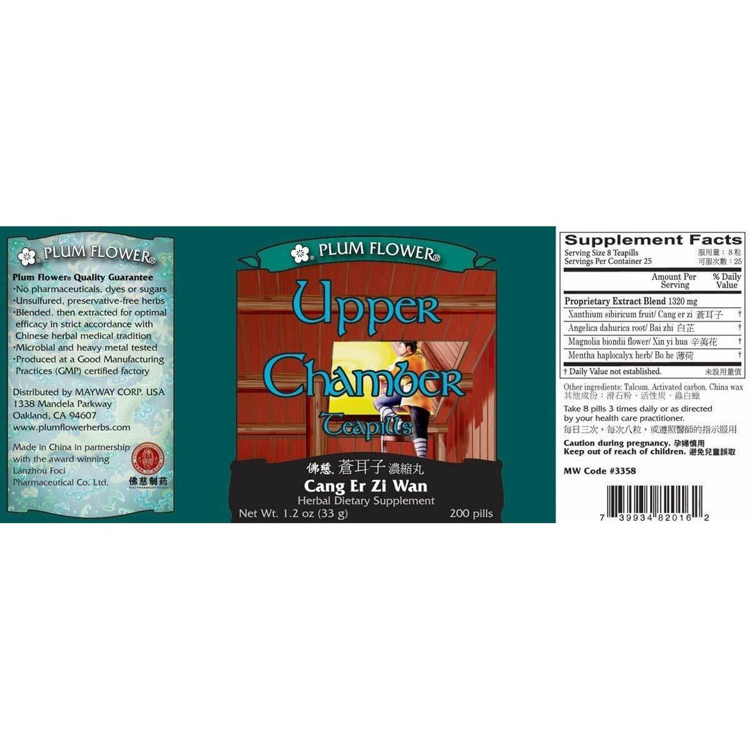 Upper Chamber Teapills, Cang Er Zi Wan, 200 Pills - The Oasis of Health