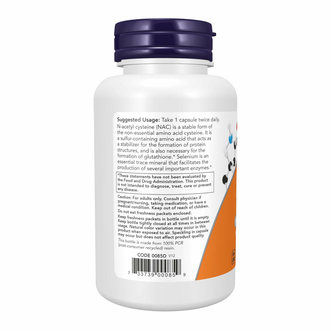 NOW Foods NAC (N-Acetyl Cysteine) 600 mg with Selenium, 100 Capsules (2Pack) - The Oasis of Health
