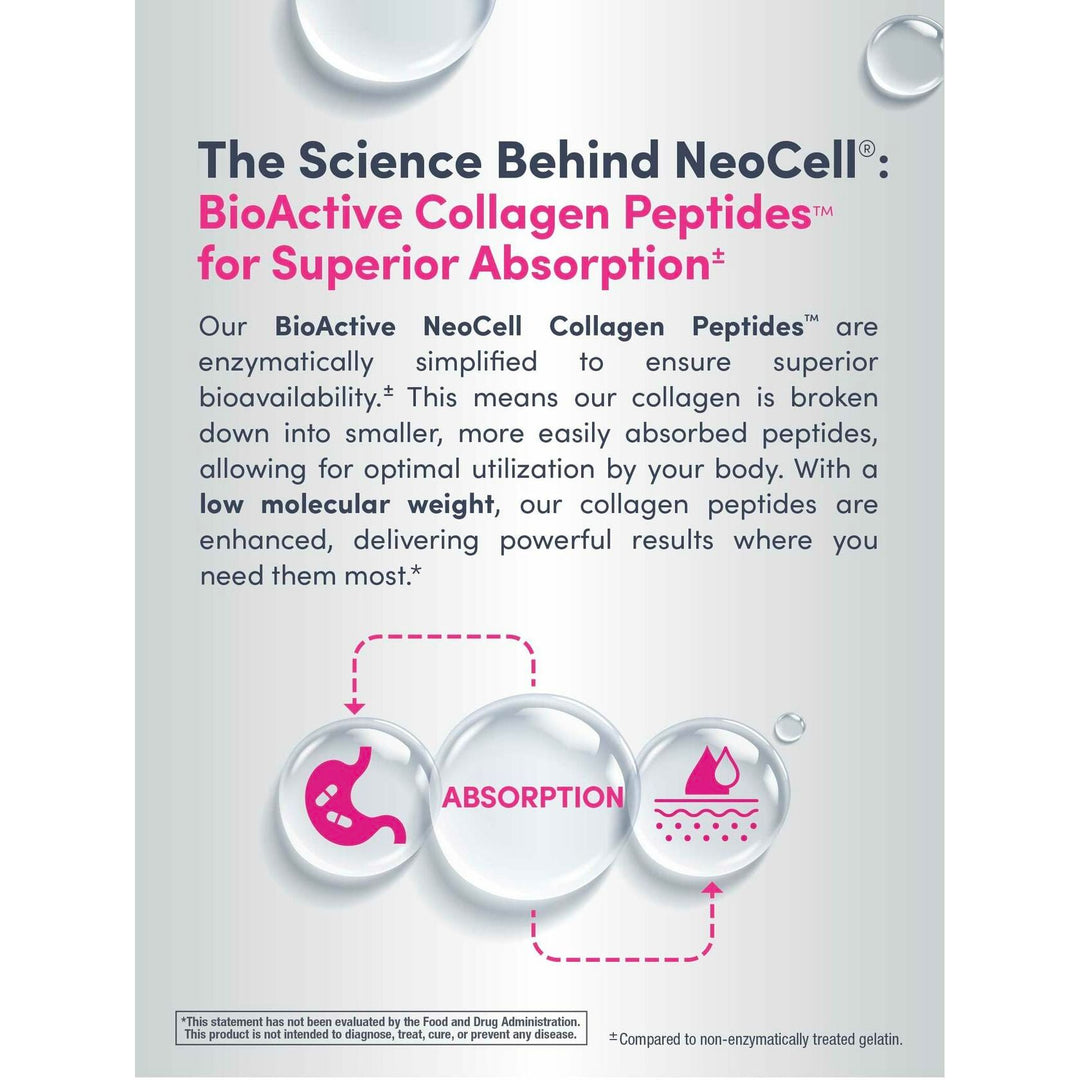 NeoCell Collagen Peptides Powder | 11.6 oz | Grass Fed Bovine | with Biotin and Hyaluronic Acid | Tangerine Twist Flavored | Beauty Infusion Drink Mix | Hair, Skin &amp; Nails - The Oasis of Health